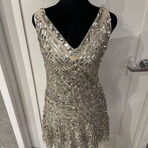 Free people champagne sequin dress